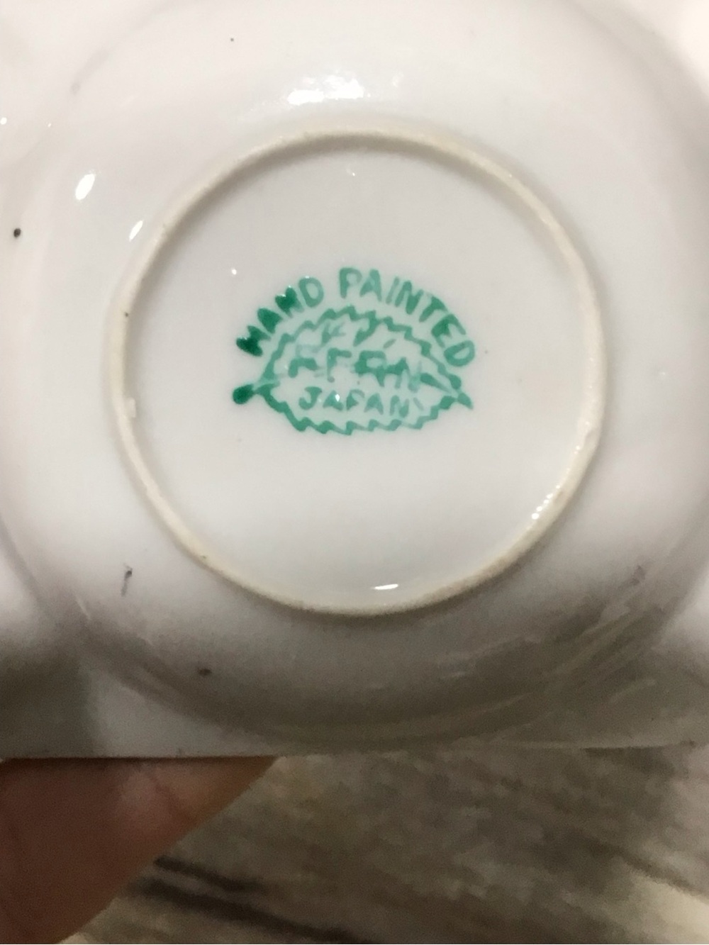 Vintage FERN Hand Painted Japan Floral Porcelain Trinket Tray Ashtray 3.75” - Picture 6 of 8